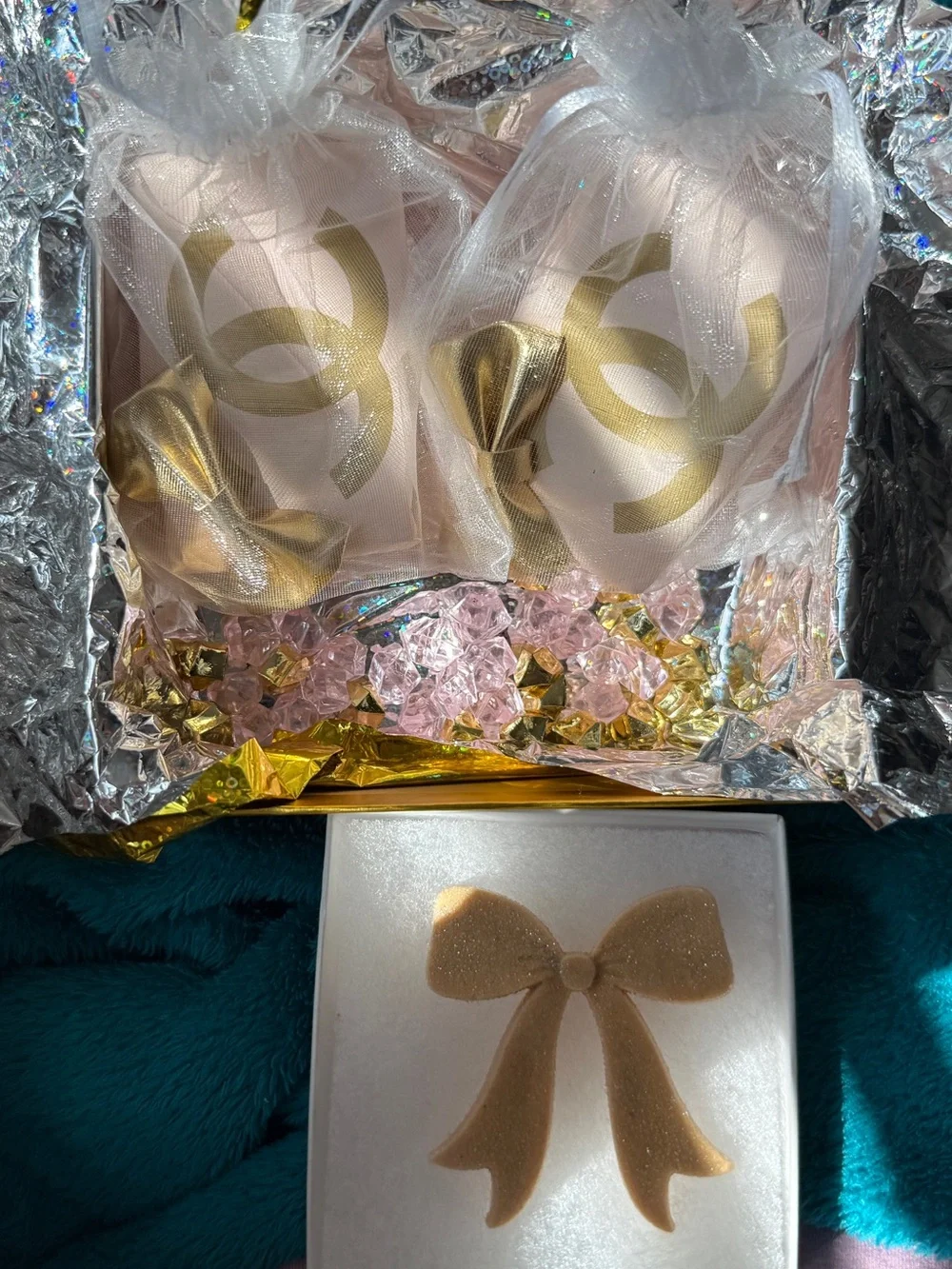 CC Gold Bow Gift Soap Set with Interlocking Logo